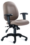 Ergonomic Beige Fabric Chair w/ Black Frame