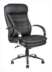 Executive Hi-Back, Chrome, Black Leather Chair