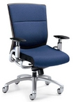 Ergonomic Blue Fabric Chair w/ Tungsten Frame