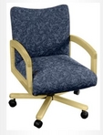 Executive Mid-Back, Maple Frame, Blue Pattern Fabric Chair