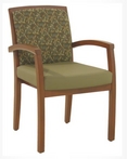 Guest Chair, Maple Frame, Sage/Green Pattern Fabric