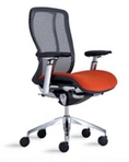 Ergonomic Black Mesh Chair w/ Red Upholstered Seat