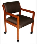 Guest Chair, Cherry Frame, Brown Pattern Fabric