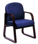 Dark Blue Fabric Reception Chair