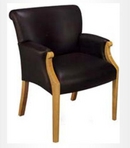 Guest Chair, Maple Frame, Black Leather