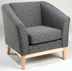 Lt Charcoal Pattern Fabric Chair w/ Maple Frame
