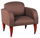 Mauve Fabric Chair w/ Mahogany Legs