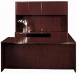 Mahogany Finish Desk with Matching Hutch & Credenza