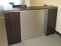 Black Forest Reception Unit w/ Brushed Aluminum Laminate Modesty Panel