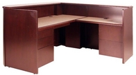 Light Cherry Wood Veneer w/ Espresso Finish Reception Unit