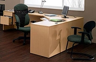 Tiger Maple Finish L-Shape Desk