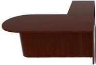 Mahogany Finish L-Shape Bullet Desk