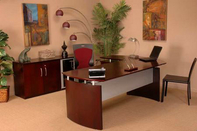Napoli Desk w/ Matching Credenza, Ergonomic Multifunction Chair, & Guest Chair