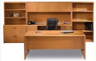 Tahoe Desk, Matching Hutch & Credenza, File Cabinet, Bookcases,  and Ergonomic Chair
