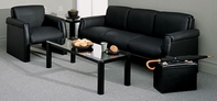 Black Leather Chair & Sofa