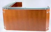 Cherry Finish Reception Unit w/ Glass Top