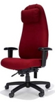 Big&Tall Swivel, Executive Hi-Back, Red Fabric Chair w/ Head Pillow
