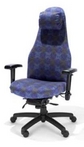 Executive Ergonomic Blue & Gold Pattern Fabric Chair