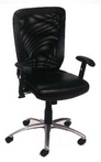 Ergonomic Black Mesh Chair w/ Black Upholstered Seat