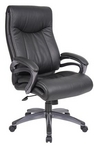 Executive, Hi-Back, Black Frame, Black Leather Chair