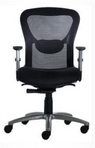 Ergonomic Black Mesh Chair w/ Black Upholstered Seat & Lumbar Support