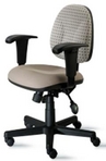 Ergonomic Low-back Chair w/ Beige Seat & 2-tone Back