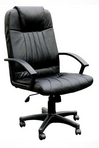 Executive, Hi-Back, Black Frame, Black Leather Chair