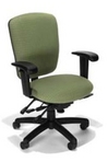 Ergonomic Patterned Lt Green Fabric Chair